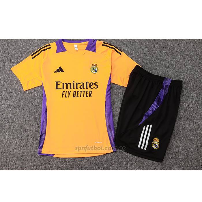 Chandal del Real Madrid Manga Corta 2024-2025 Amarillo - Pantalon Corto